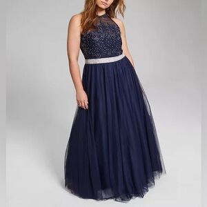 NWT City Studio Navy Blue Tulle Ball Gown Size 18